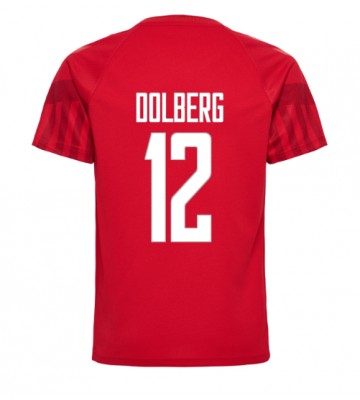 Danmark Kasper Dolberg #12 Hjemmebanetrøje VM 2022 Kort ærmer